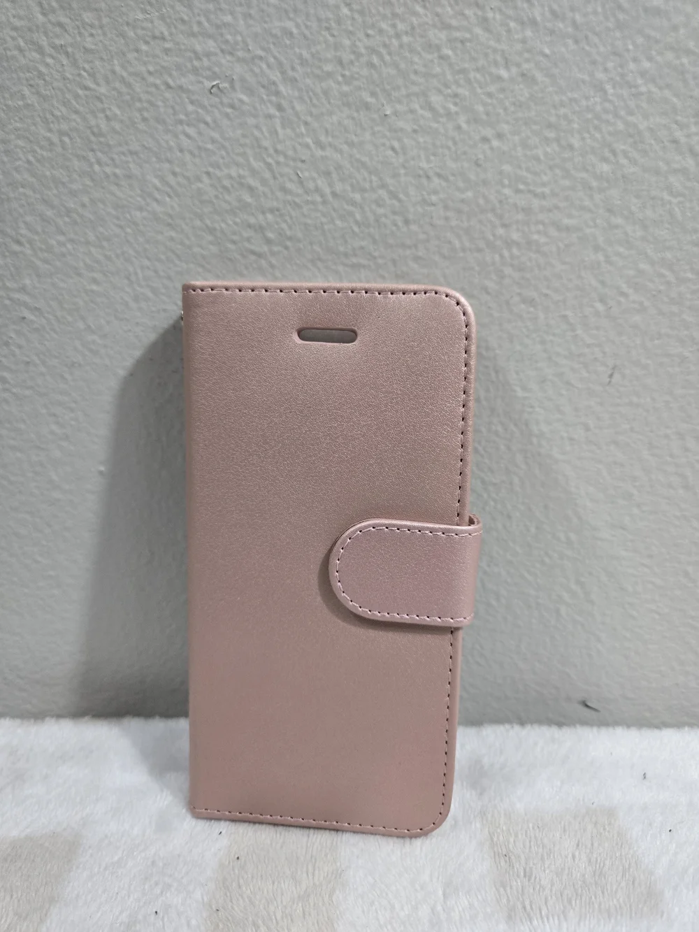 Pink Faux Leather Wallet Phone Case - Slim Folio Cover Iphone 6 & 7
